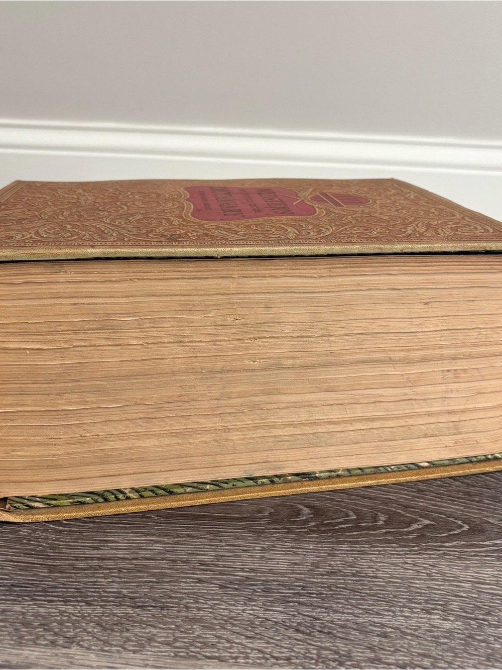 Vintage Websters Dictionary Book in Red and Gold - Picture 3 of 7